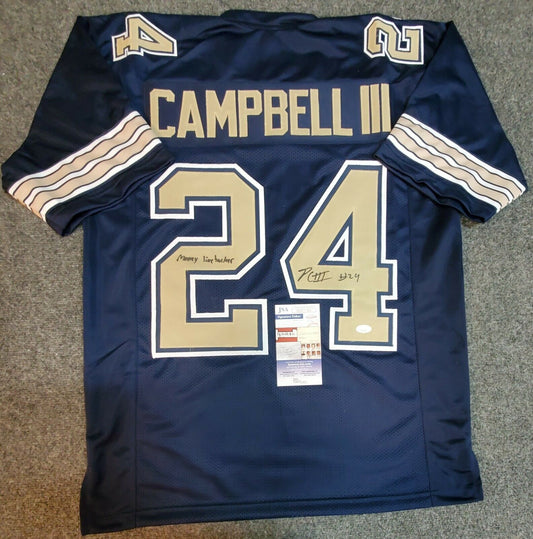 MVP Authentics Pitt Panthers Phil Campbell Iii Signed "Money Linebacker" Jersey Jsa Coa 63 sports jersey framing , jersey framing