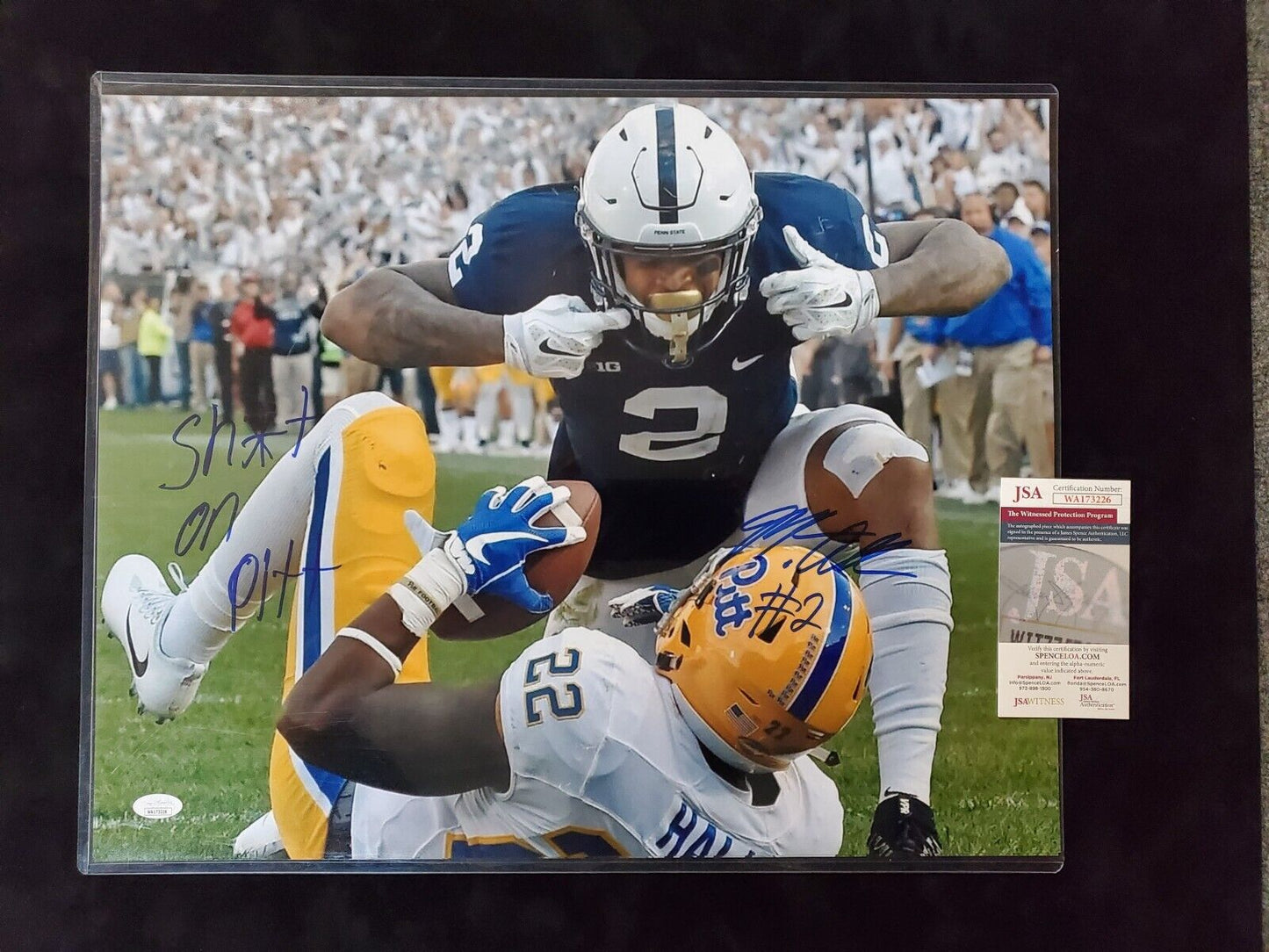 MVP Authentics Penn State Nittany Lions Marcus Allen Signed Inscribed 16X20 Photo Jsa  Coa 112.50 sports jersey framing , jersey framing