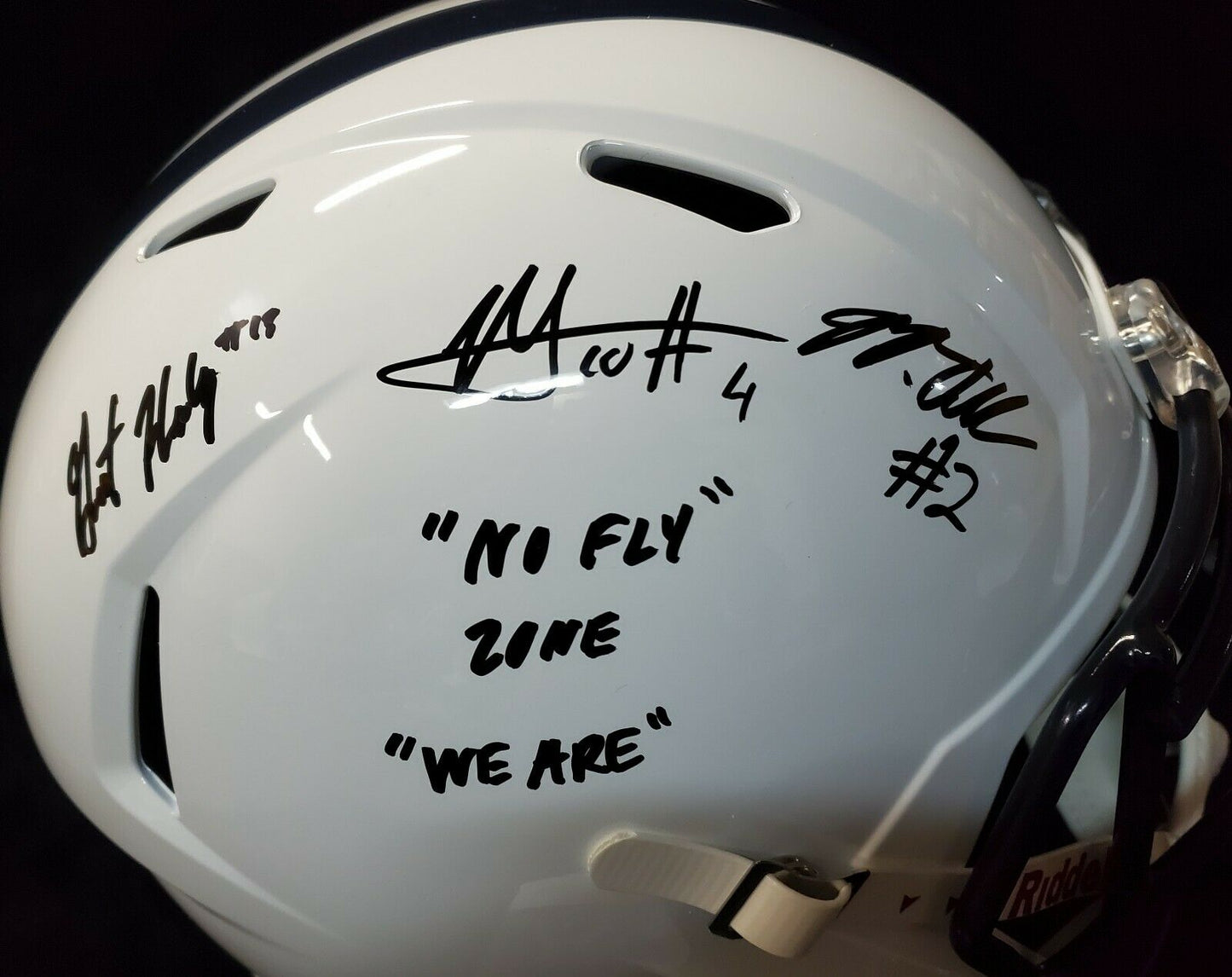 MVP Authentics Penn St 3X Signed Full Size Helmet - Marcus Allen / Grant Haley / Nick Scott Jsa 360 sports jersey framing , jersey framing