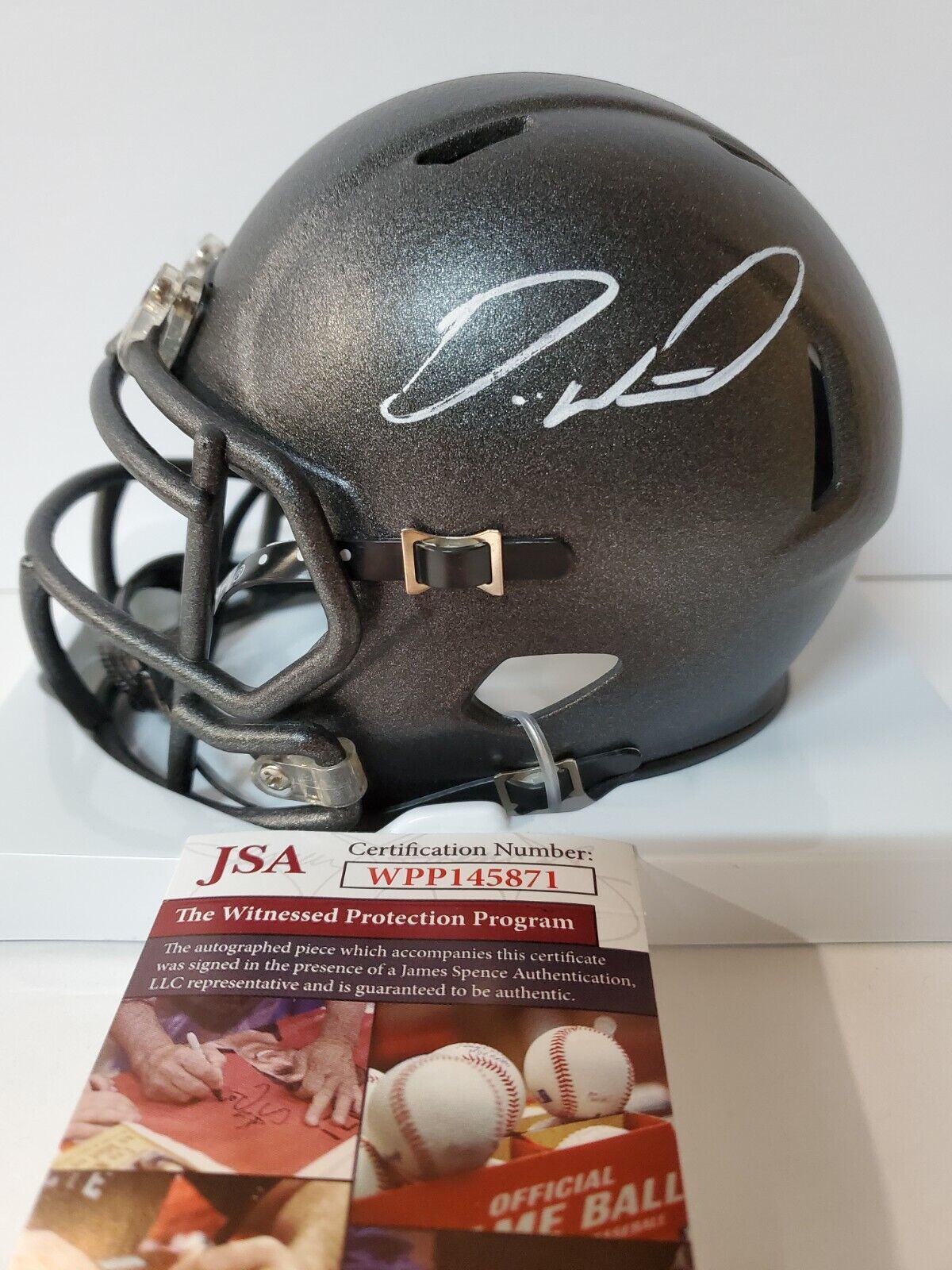 MVP Authentics Ohio State Buckeyes Denzel Ward Autographed Signed Mini Helmet Jsa Coa 117 sports jersey framing , jersey framing