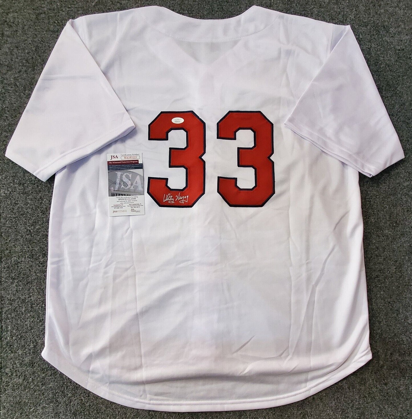 MVP Authentics Washington Senators Style Whitey Herzog Signed Custom Jersey Jsa Coa 121.50 sports jersey framing , jersey framing