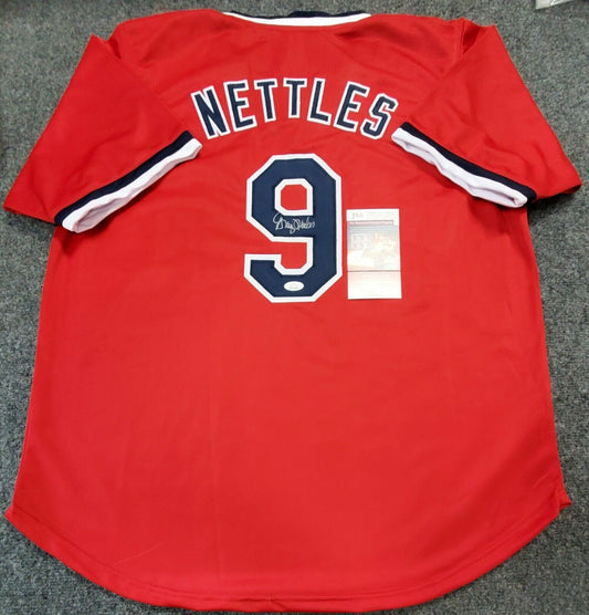 MVP Authentics Cleveland Baseball Style Graig Nettles Autographed Signed Custom Jersey Jsa Coa 99 sports jersey framing , jersey framing
