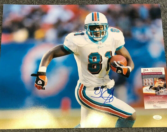 MVP Authentics Miami Dolphins Oj Mcduffie Autographed Signed 16X20 Photo Jsa Coa 89.10 sports jersey framing , jersey framing