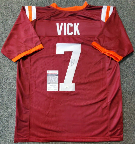 MVP Authentics Virginia Tech Hokies Michael Vick Autographed Signed Jersey Jsa Coa 116.10 sports jersey framing , jersey framing