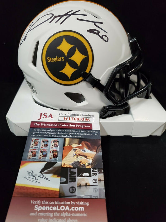 MVP Authentics Pittsburgh Steelers Cam Sutton Autographed Signed Lunar Mini Helmet Jsa Coa 98.10 sports jersey framing , jersey framing