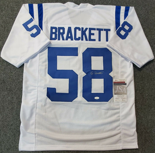 MVP Authentics Indianapolis Colts Gary Brackett Autographed Signed Jersey Jsa Coa 99 sports jersey framing , jersey framing