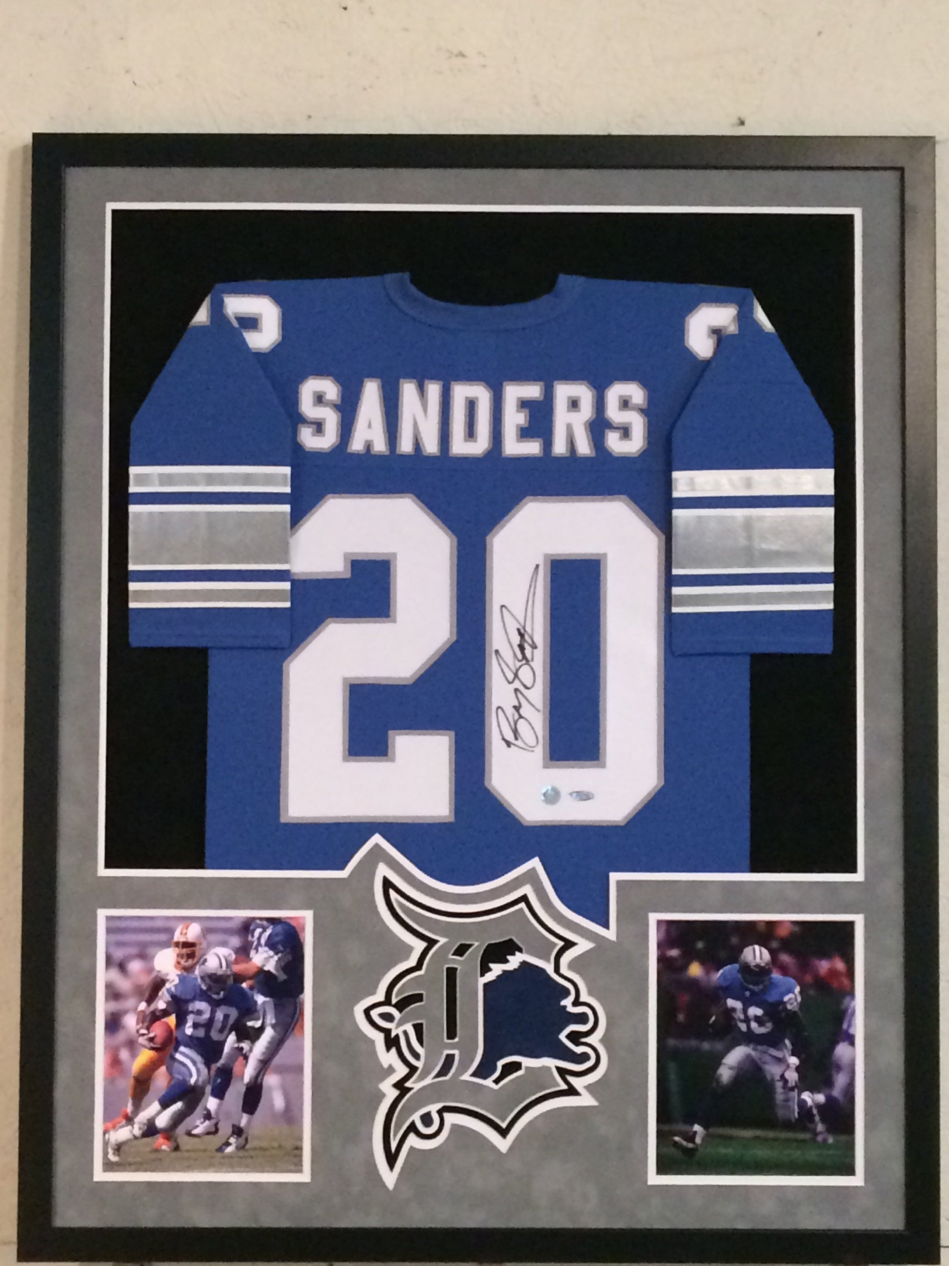 MVP Authentics - Framing Custom Framing - 2 photo vertical layout with suede matting 225 sports jersey framing , jersey framing