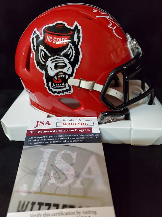 MVP Authentics Nyheim Hines Autographed Signed Nc State Speed Mini Helmet Jsa Coa 98.10 sports jersey framing , jersey framing