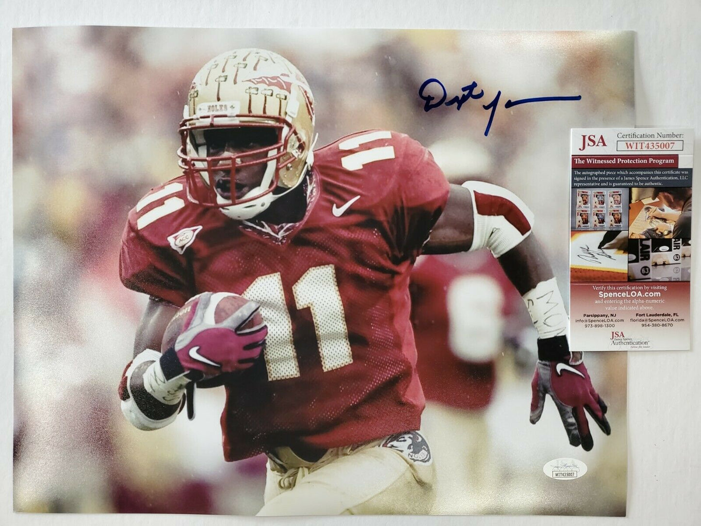 MVP Authentics Florida State Seminoles Dexter Jackson Autographed Signed 11X14 Photo Jsa Coa 80.10 sports jersey framing , jersey framing