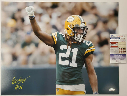 MVP Authentics Green Bay Packers Eric Stokes Autographed 16X20 Photo Jsa Coa 89.10 sports jersey framing , jersey framing