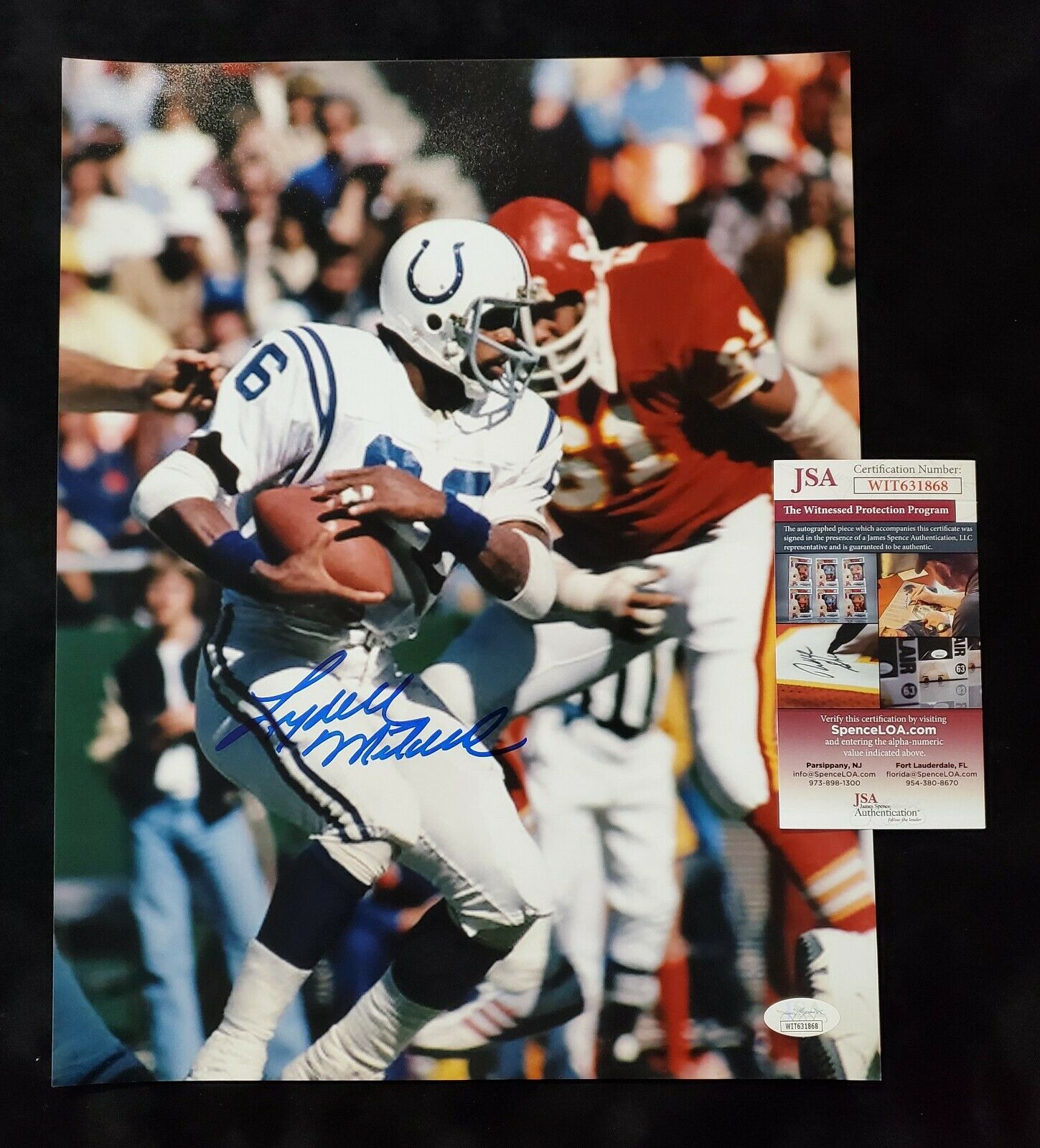 MVP Authentics Indianapolis Colts Lydell Mitchell Autographed Signed 11X14 Photo Jsa Coa 49.50 sports jersey framing , jersey framing
