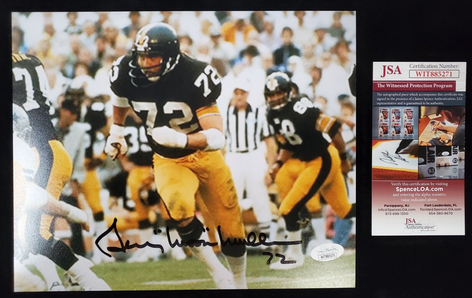 MVP Authentics Pittsburgh Steelers Gerry Mullins Autographed Signed 11X14 Photo Jsa Coa 54 sports jersey framing , jersey framing
