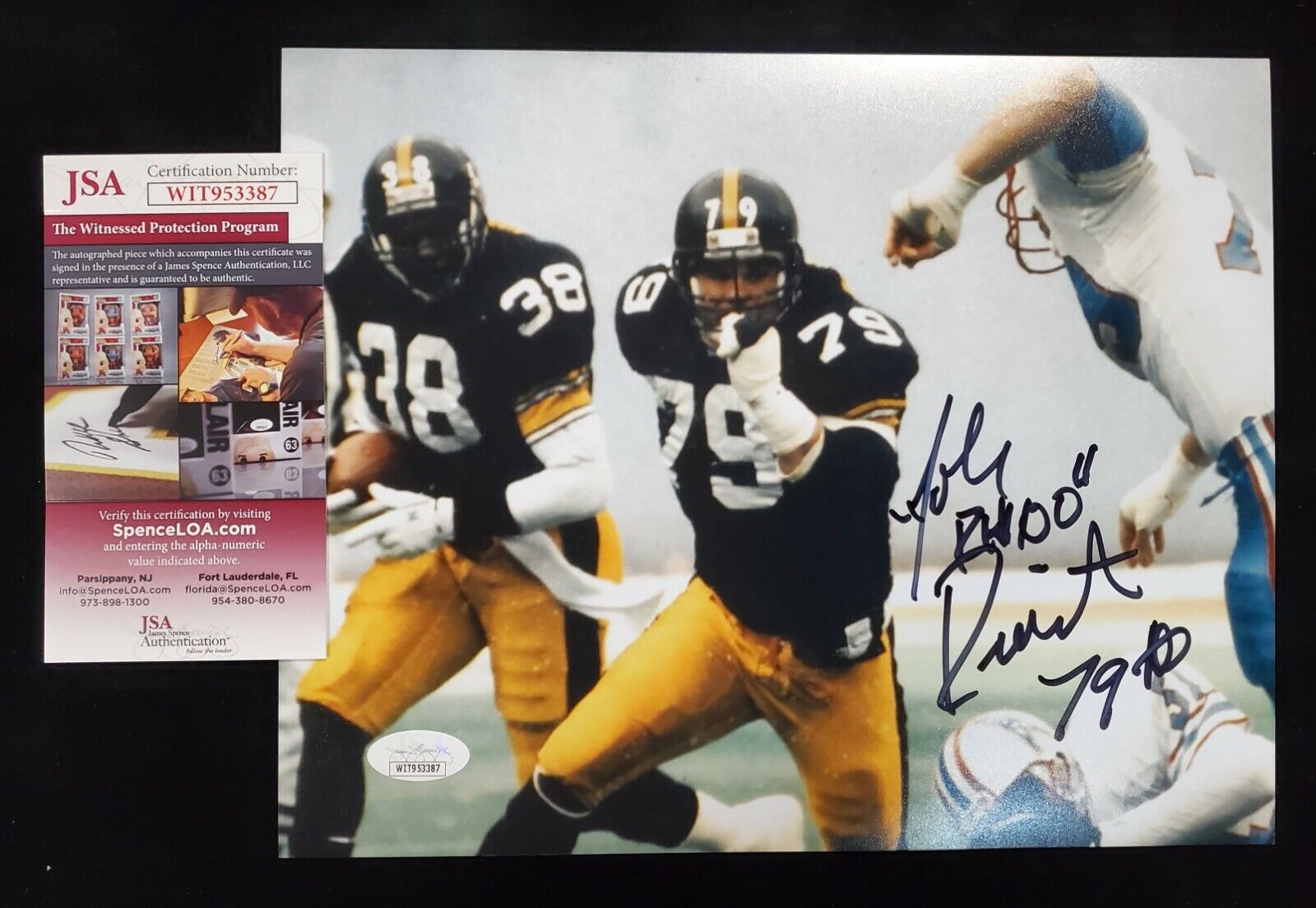 MVP Authentics Pittsburgh Steelers John Rienstra Autographed Signed 8X10 Photo Jsa Coa 45 sports jersey framing , jersey framing