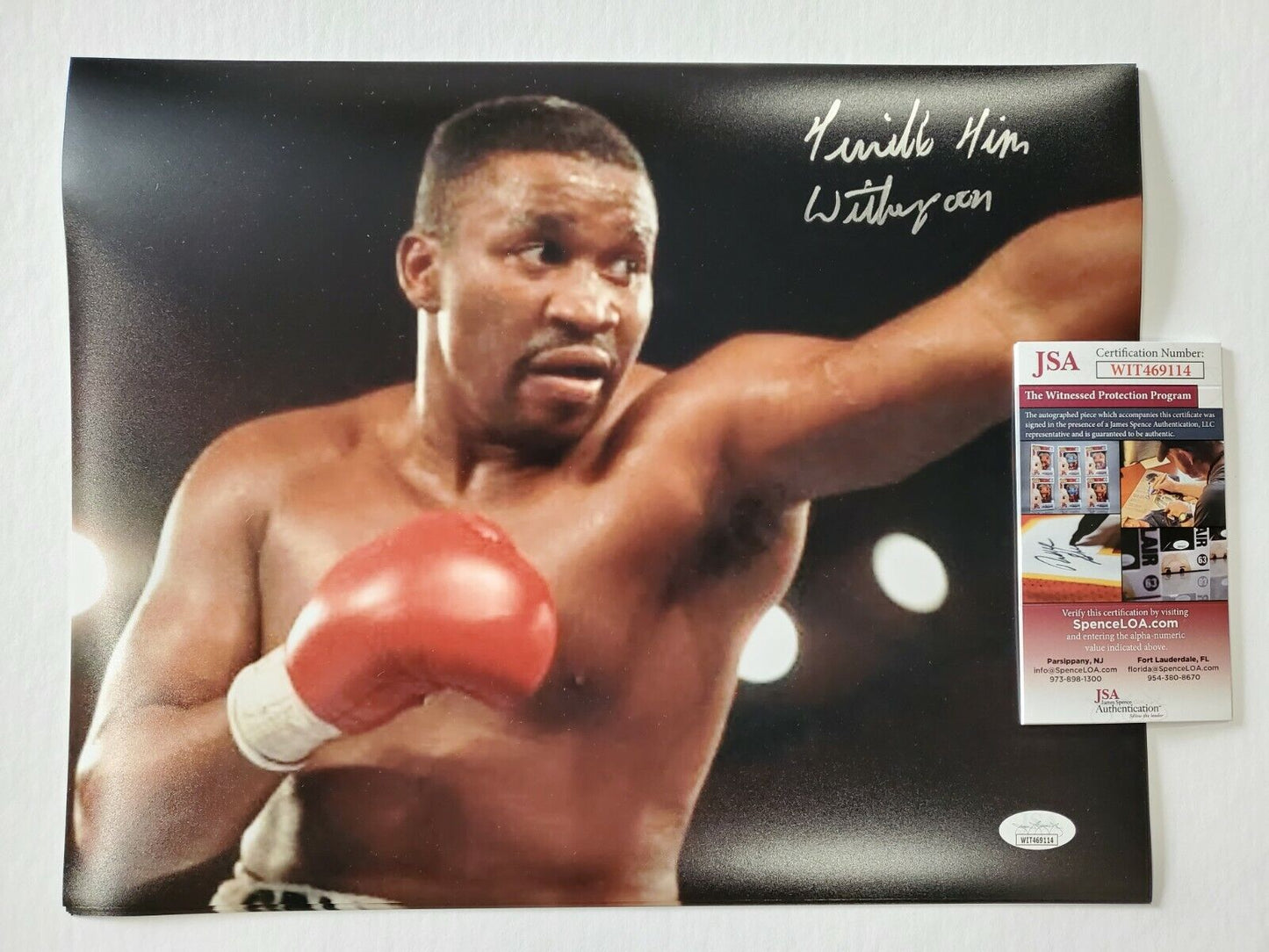 MVP Authentics "Terrible" Tim Witherspoon Autographed Signed Inscribed 11X14 Photo Jsa Coa 71.10 sports jersey framing , jersey framing