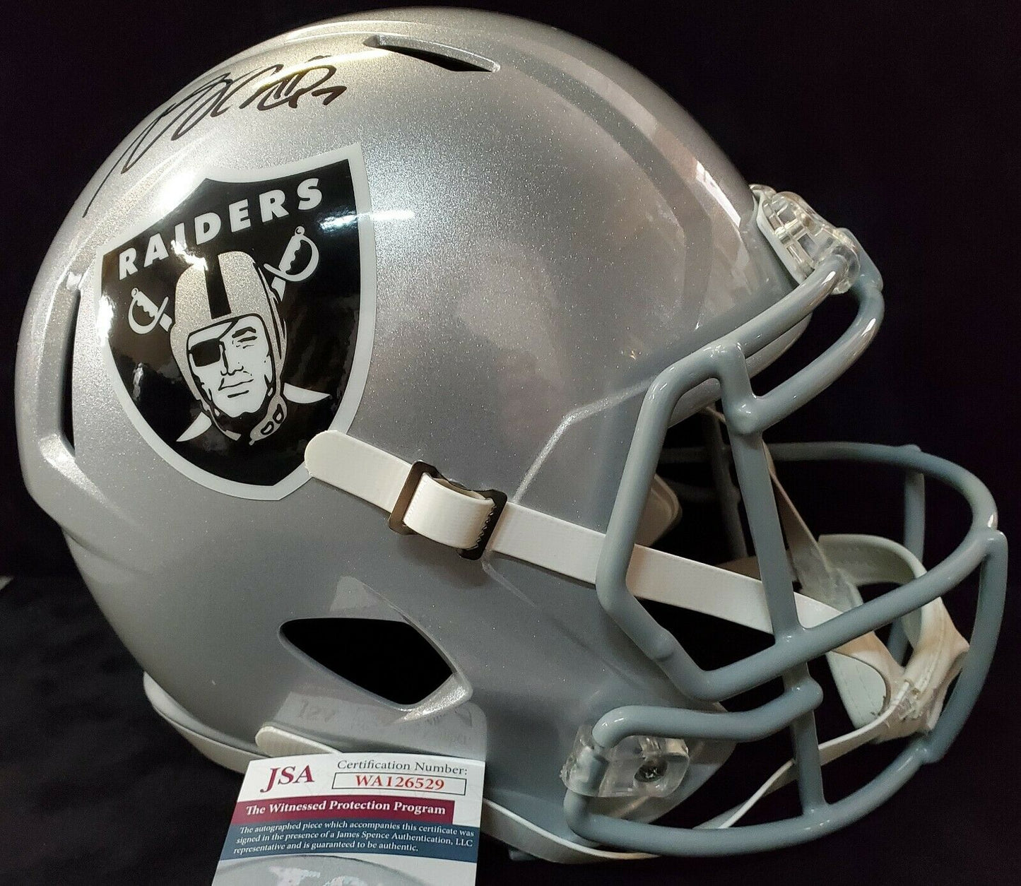MVP Authentics Las Vegas Raiders Davante Adams Signed Full Size Speed Replica Helmet Jsa Coa 342 sports jersey framing , jersey framing