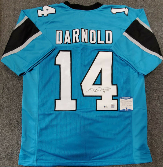 MVP Authentics Carolina Panthers Sam Darnold Autographed Signed Jersey Beckett Coa 179.10 sports jersey framing , jersey framing