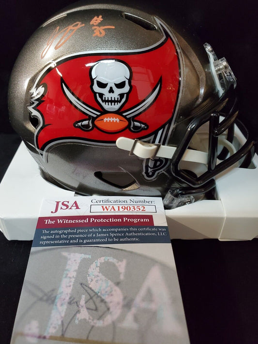 MVP Authentics Tampa Bay Buccaneers Jamel Dean Autographed Speed Mini Helmet Jsa Coa 90 sports jersey framing , jersey framing