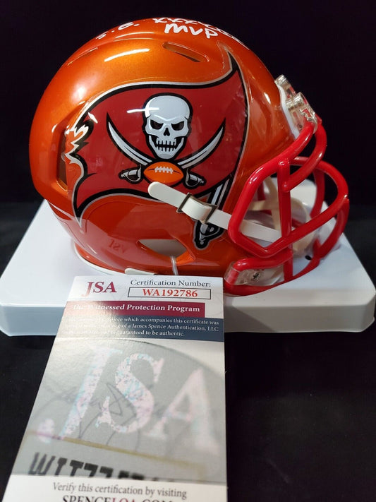 MVP Authentics Tampa Bay Bucs Dexter Jackson Autographed Inscribed Flash Mini Helmet Jsa Coa 116.10 sports jersey framing , jersey framing