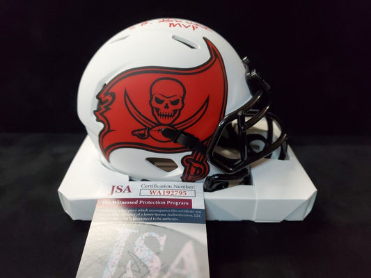 MVP Authentics Tampa Bay Bucs Dexter Jackson Autographed Inscribed Lunar Mini Helmet Jsa Coa 116.10 sports jersey framing , jersey framing