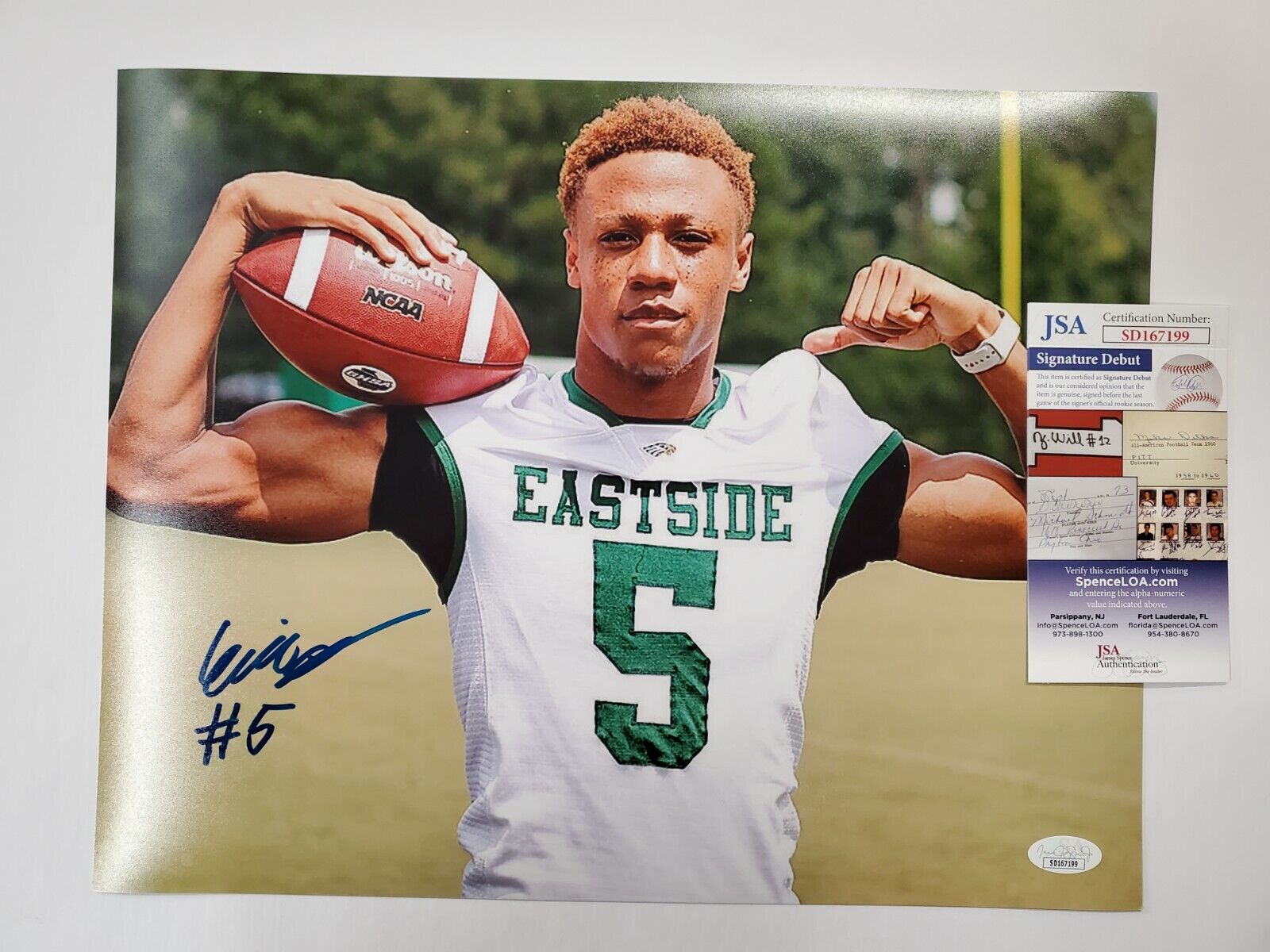 MVP Authentics Eastside High School Eric Stokes Autographed Signed 11X14 Photo Jsa Coa 71.10 sports jersey framing , jersey framing