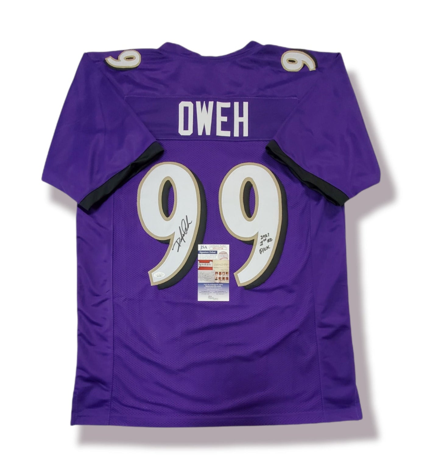 MVP Authentics Baltimore Ravens Odafe Jayson Oweh Autographed Signed Inscribed Jersey Jsa Coa 157.50 sports jersey framing , jersey framing