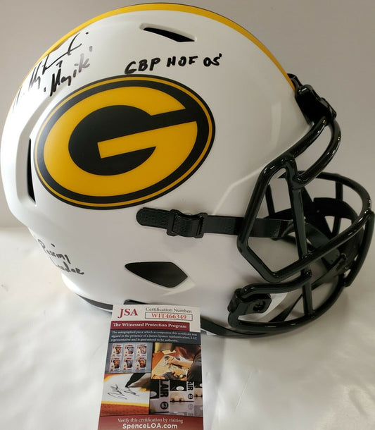 MVP Authentics Green Bay Packers Don Majkowski Signed Full Size Lunar Rep Helmet Jsa Coa 260.10 sports jersey framing , jersey framing