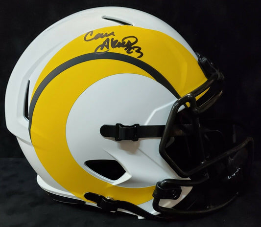 MVP Authentics Los Angeles Rams Cam Akers Signed Full Size Replica Lunar Helmet Beckett Holo 359.10 sports jersey framing , jersey framing