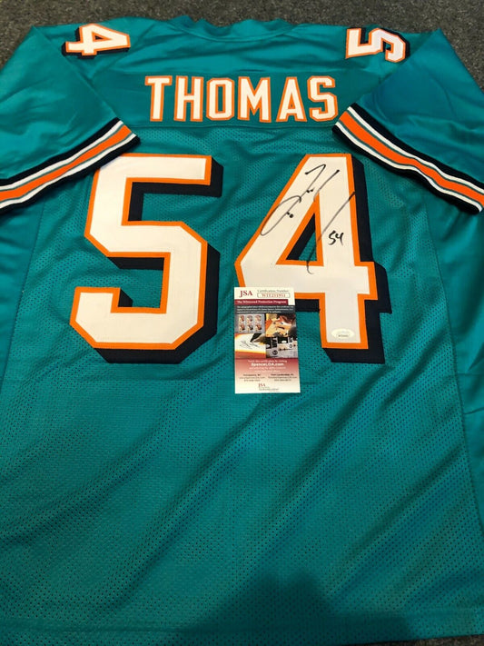MVP Authentics Miami Dolphins Zach Thomas Autographed Signed Jersey Jsa  Coa 179.10 sports jersey framing , jersey framing