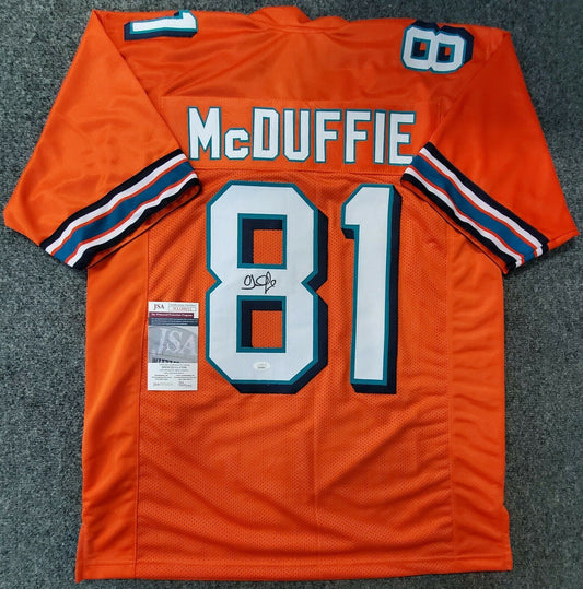 MVP Authentics Miami Dolphins Oj Mcduffie Autographed Signed Jersey Jsa  Coa 107.10 sports jersey framing , jersey framing