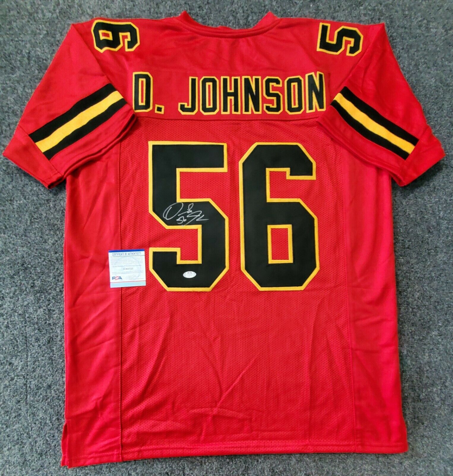 MVP Authentics Kansas City Chiefs Derrick Johnson Autographed Signed Jersey Psa Coa 135 sports jersey framing , jersey framing