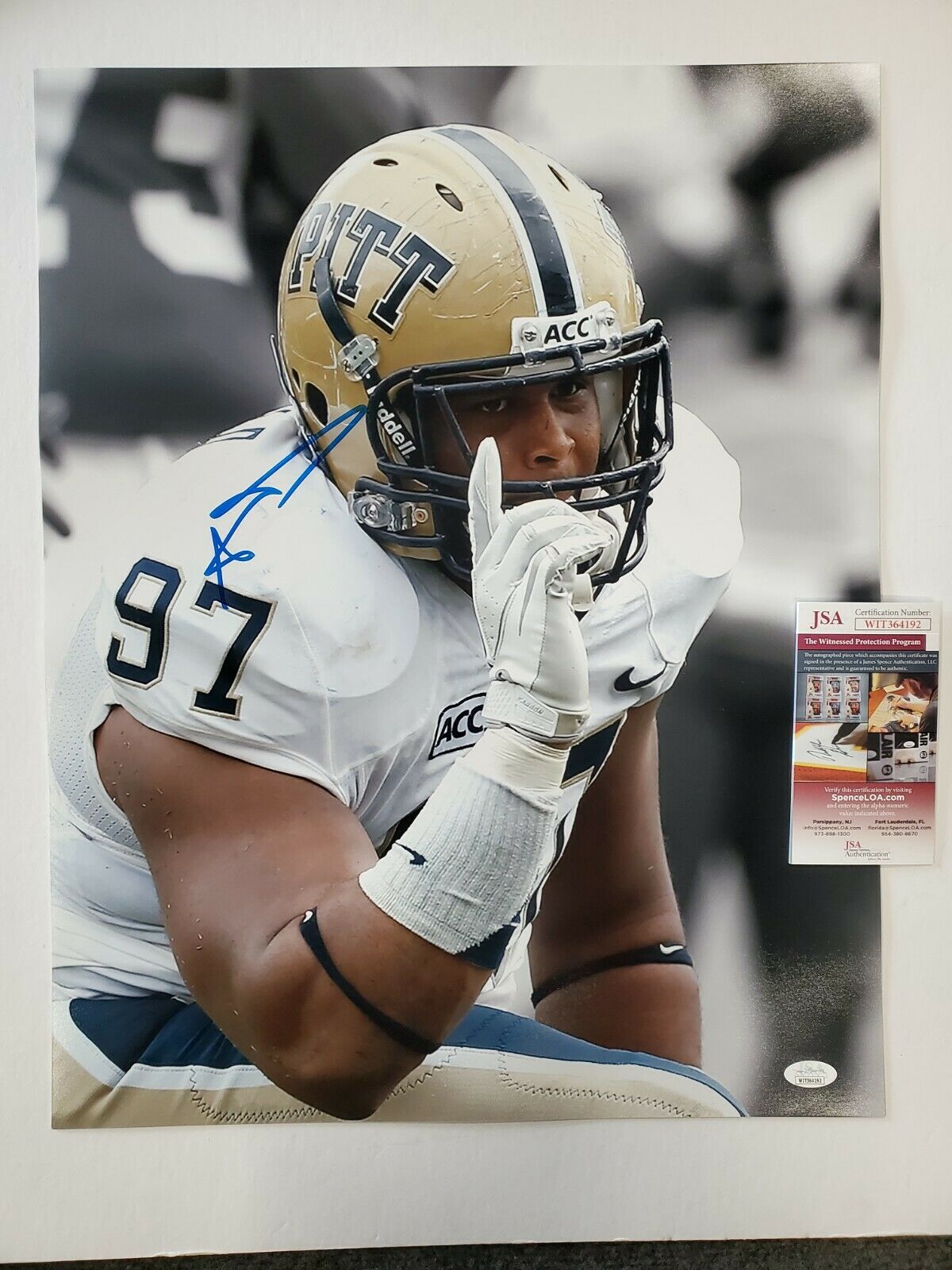 MVP Authentics Aaron Donald Autographed Signed Pittsburgh Panthers 16X20 Photo Jsa  Coa 170.10 sports jersey framing , jersey framing
