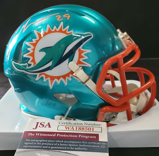 MVP Authentics Miami Dolphins Sam Madison Autographed Signed Flash Mini Helmet Jsa Coa 112.50 sports jersey framing , jersey framing