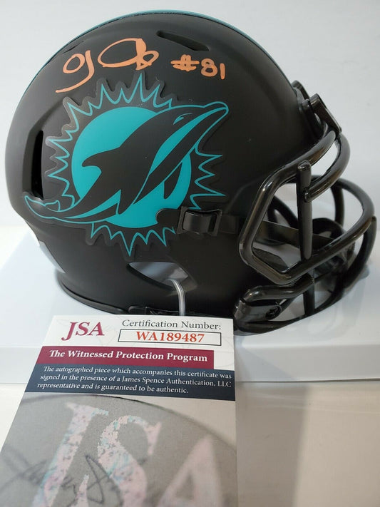MVP Authentics Oj Mcduffie Autographed Signed Miami Dolphins Speed Eclipse Mini Helmet Jsa Coa 98.10 sports jersey framing , jersey framing