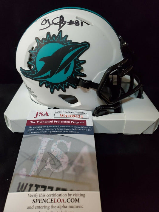 MVP Authentics Oj Mcduffie Autographed Signed Miami Dolphins Speed Lunar Mini Helmet Jsa Coa 98.10 sports jersey framing , jersey framing