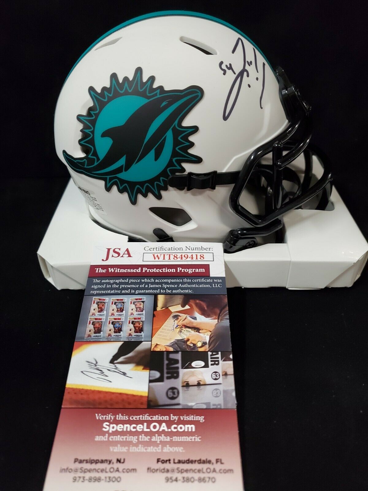 MVP Authentics Zach Thomas Autographed Signed Miami Dolphins Lunar Mini Helmet Jsa Coa 161.10 sports jersey framing , jersey framing