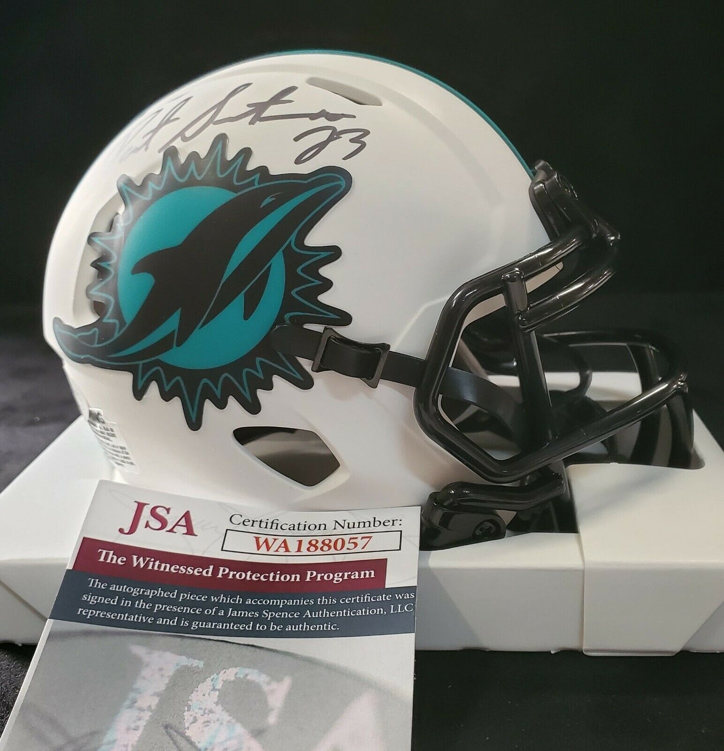 MVP Authentics Patrick Surtain Autographed Signed Miami Dolphins Lunar Mini Helmet Jsa Coa 99 sports jersey framing , jersey framing