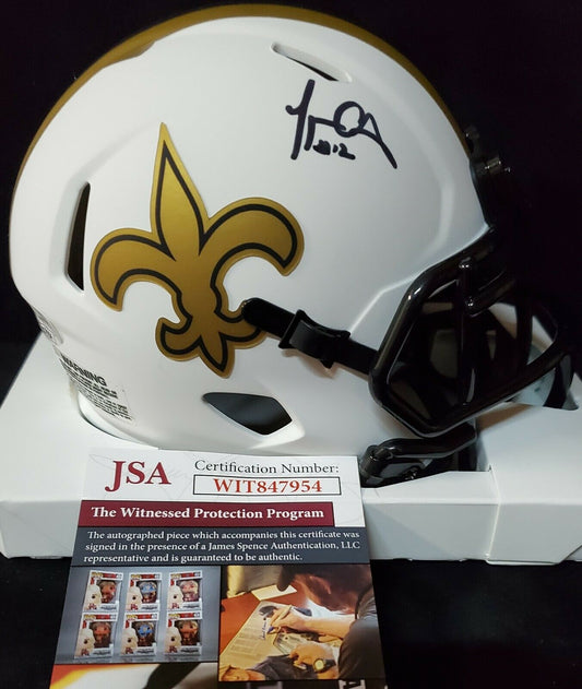 MVP Authentics New Orleans Saints Marques Colston Signed Lunar Mini Helmet Jsa Coa 112.50 sports jersey framing , jersey framing