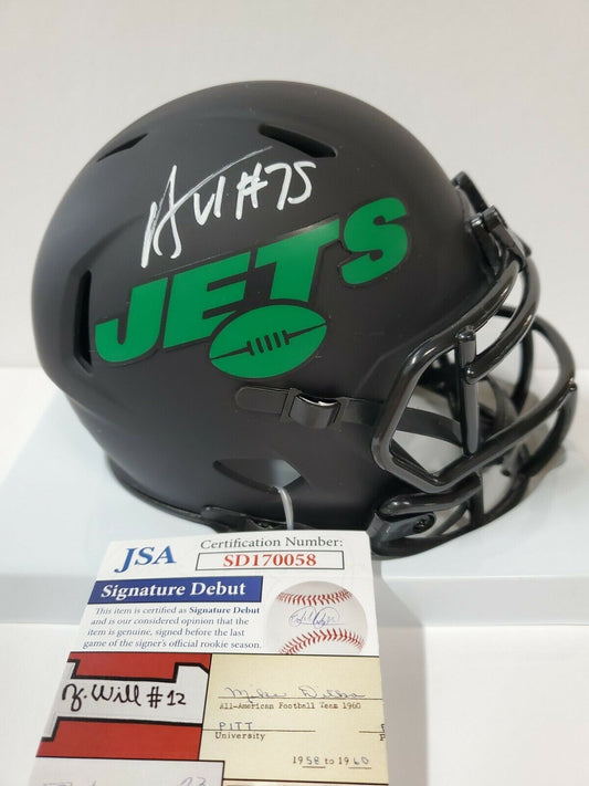 MVP Authentics N.Y. Jets Alijah Vera-Tucker Autographed Signed Eclipse Mini Helmet Jsa Coa 125.10 sports jersey framing , jersey framing