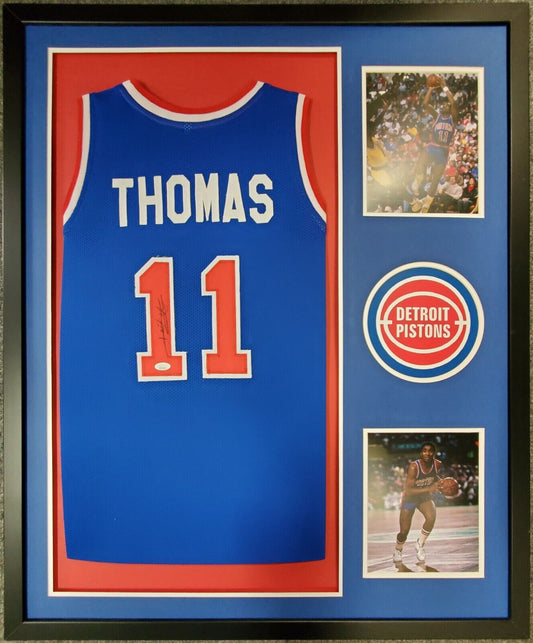 MVP Authentics Framed Detroit Pistons Autographed Signed Isiah Thomas Jersey Jsa Coa 540 sports jersey framing , jersey framing